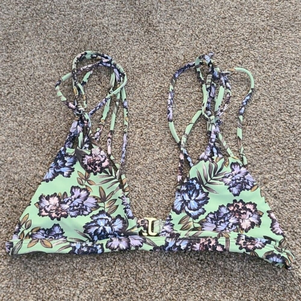 Tori Praver x Alice and Olivia Floral Bikini Top Size Medium